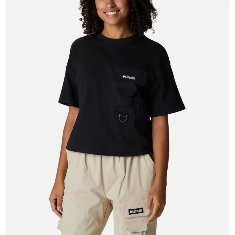 Black Women's Field Creek Cropped T-Shirt Columbia