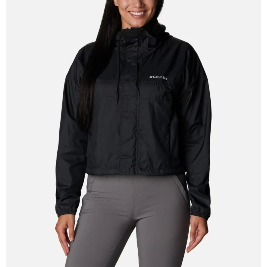 Black Women's Flash Challenger Cropped Windbreaker Jacket Columbia