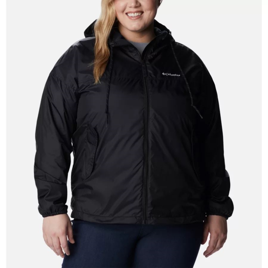 Black Women's Flash Challenger Lined Windbreaker Jacket Plus Size Columbia