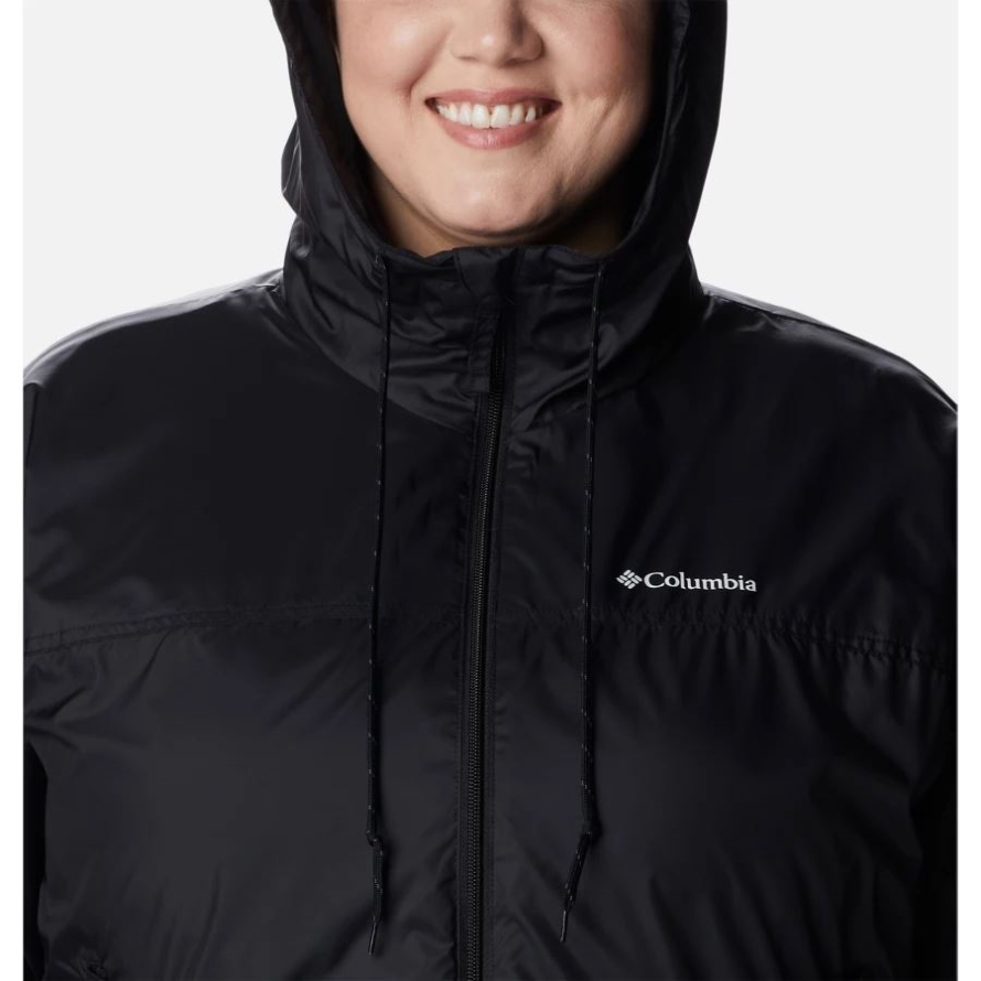 Black Women's Flash Challenger Lined Windbreaker Jacket Plus Size Columbia