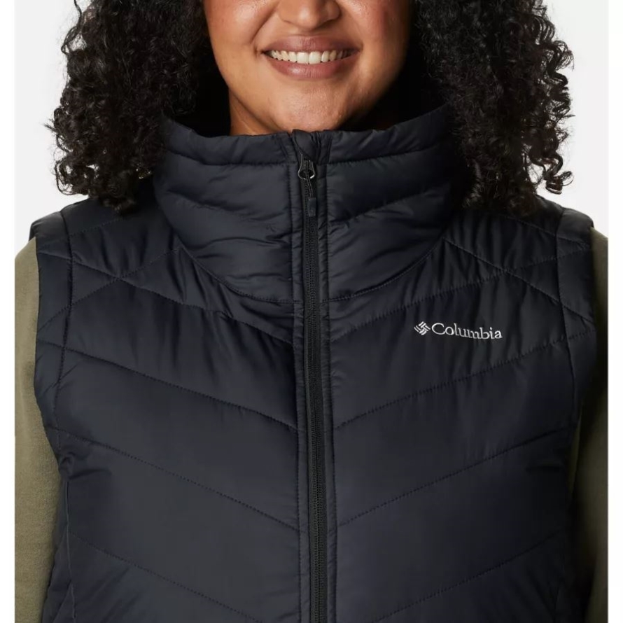 Black Women's Heavenly Long Vest Plus Size Columbia