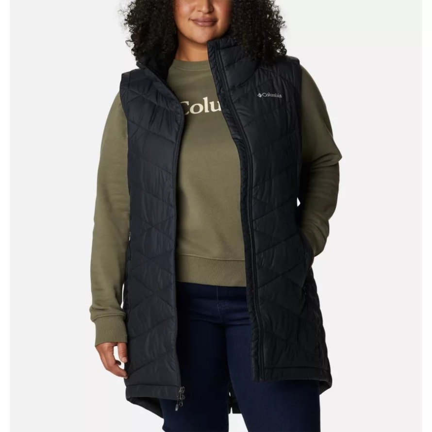 Black Women's Heavenly Long Vest Plus Size Columbia