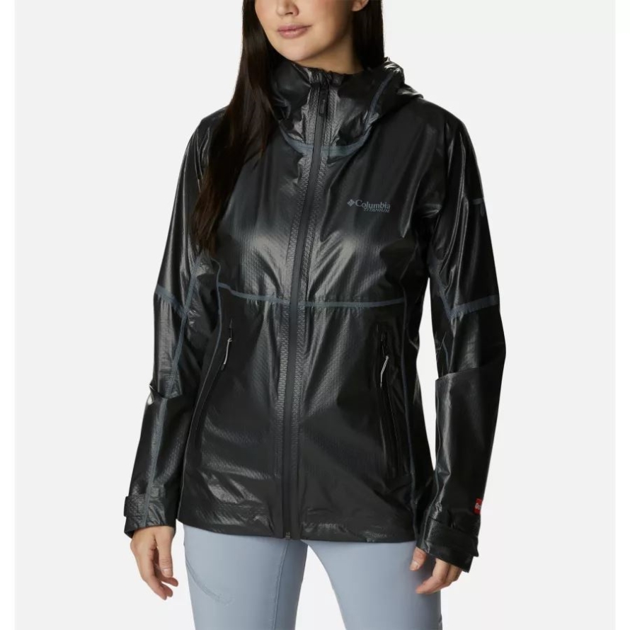 Black Women's OutDry Extreme Mesh Waterproof Hooded Shell Jacket Columbia