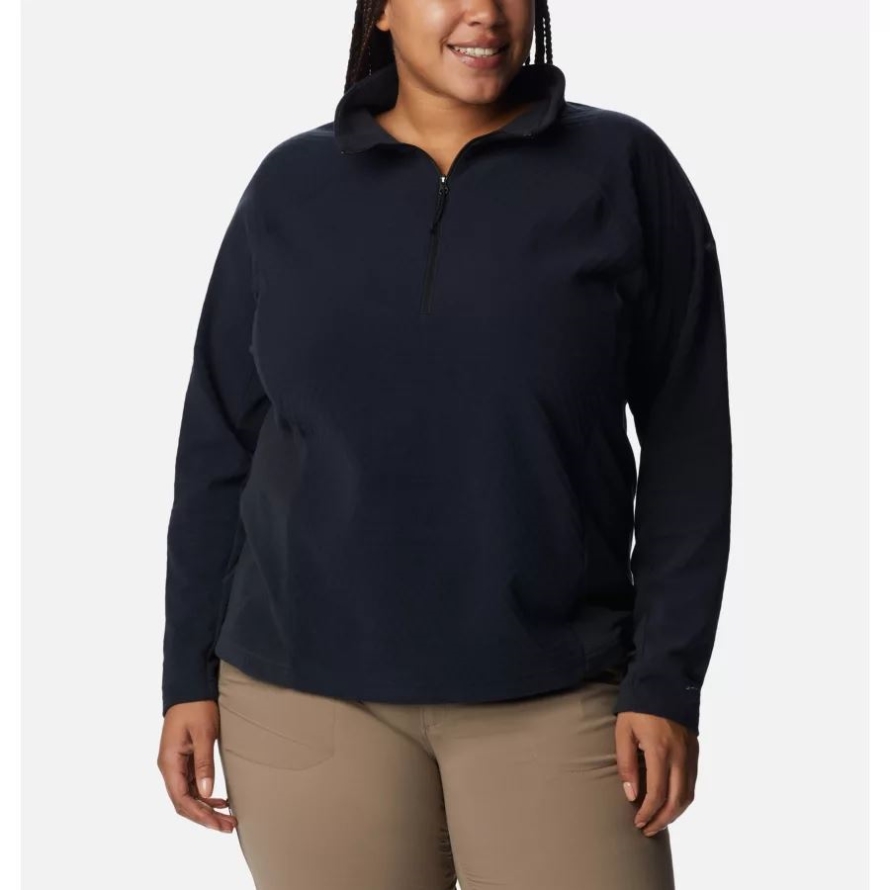 Black Women's Overlook Pass Half Zip Plus Size Columbia