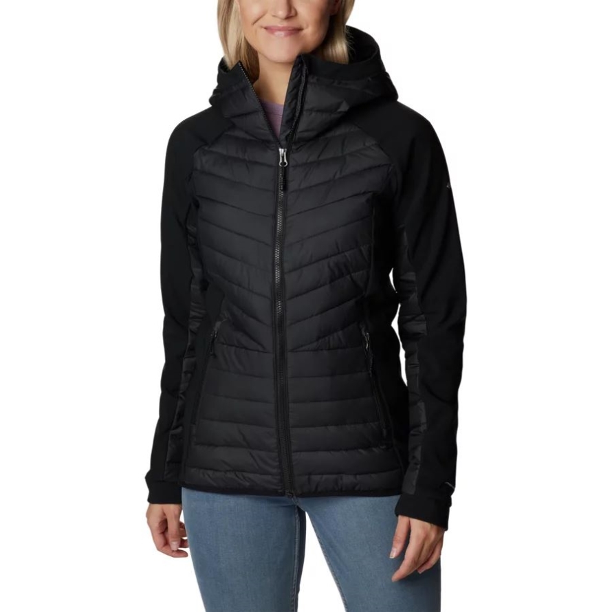 Black Women's Powder Lite Hybrid Hooded Jacket Columbia