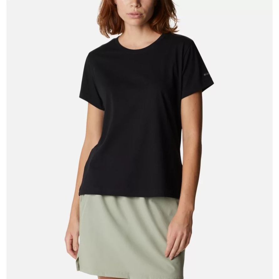 Black Women's Sapphire Point Short Sleeve Shirt Columbia Brand