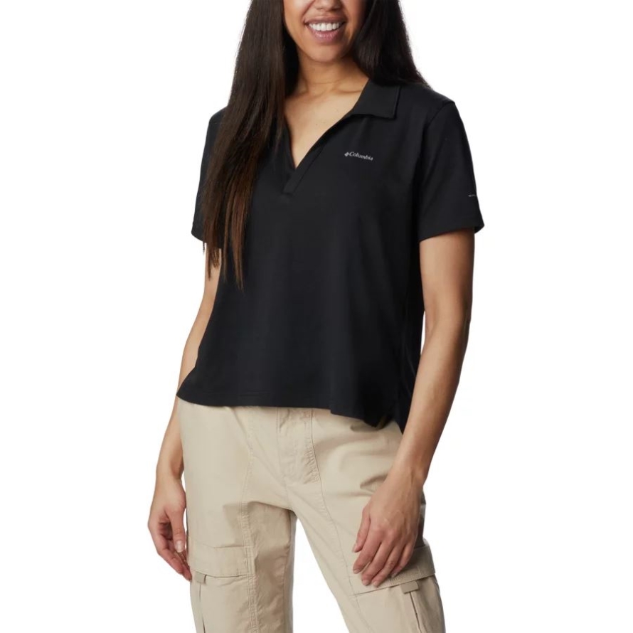Black Women's Sun Trek Technical Polo Columbia