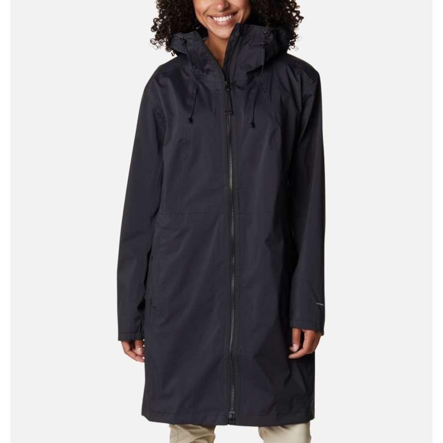 Black Women's Weekend Adventure Waterproof Long Shell Jacket Columbia