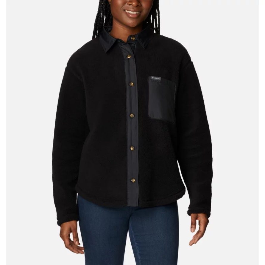 Black Women's West Bend Fleece Shirt Jacket Columbia