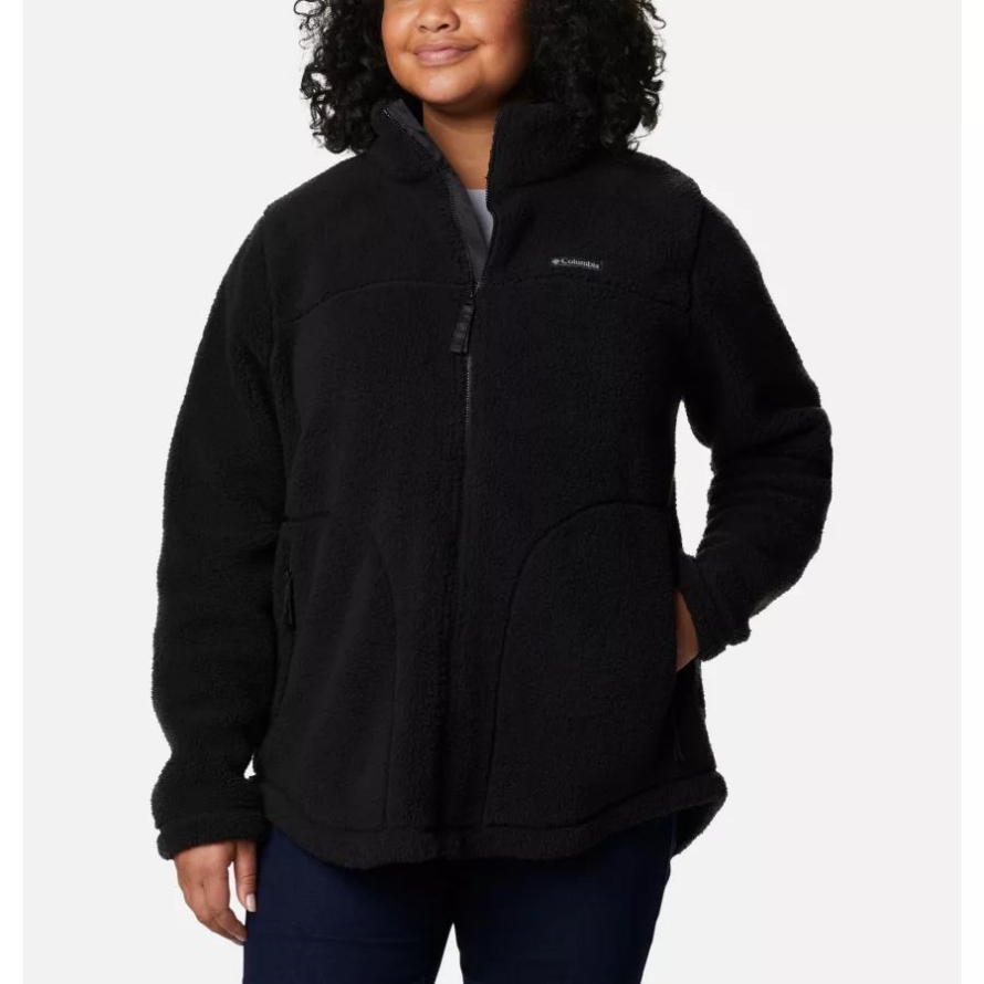 Black Women's West Bend Full Zip Fleece Jacket Plus Size Columbia