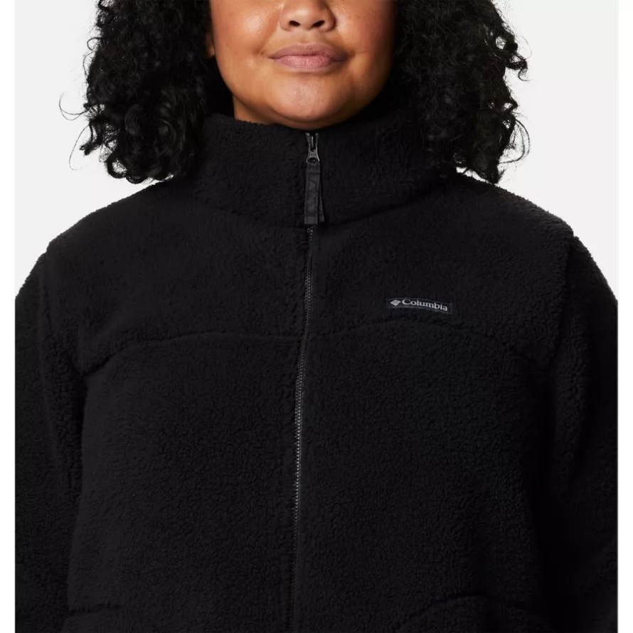 Black Women's West Bend Full Zip Fleece Jacket Plus Size Columbia