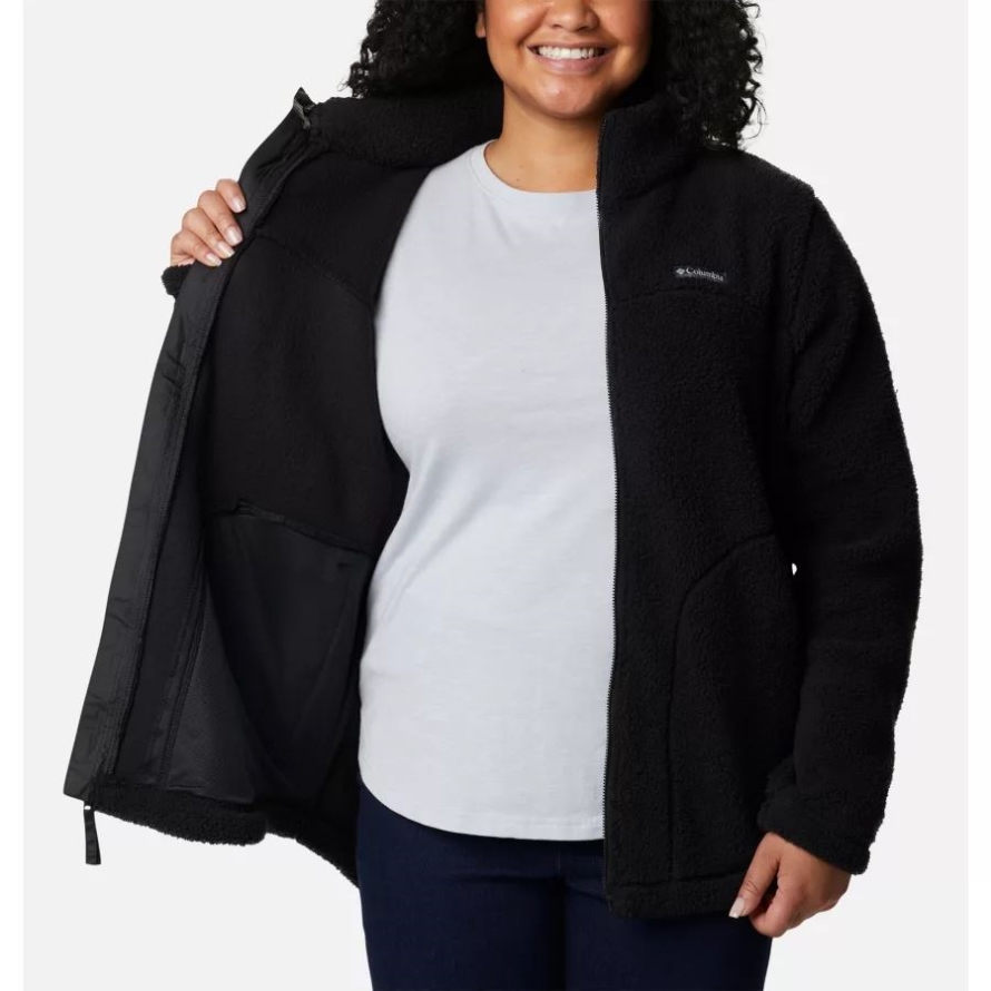 Black Women's West Bend Full Zip Fleece Jacket Plus Size Columbia