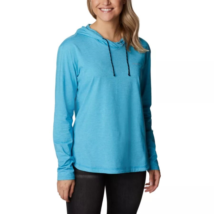 Blue Chill Heather Women's Sun Trek Hooded Pullover Columbia