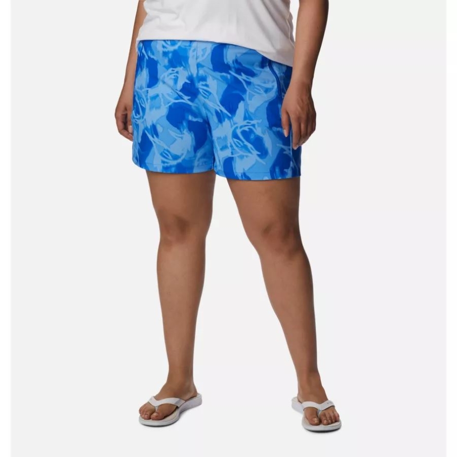 Blue Macaw/Auroras Print Women's PFG Tidal II Shorts Plus Size Columbia