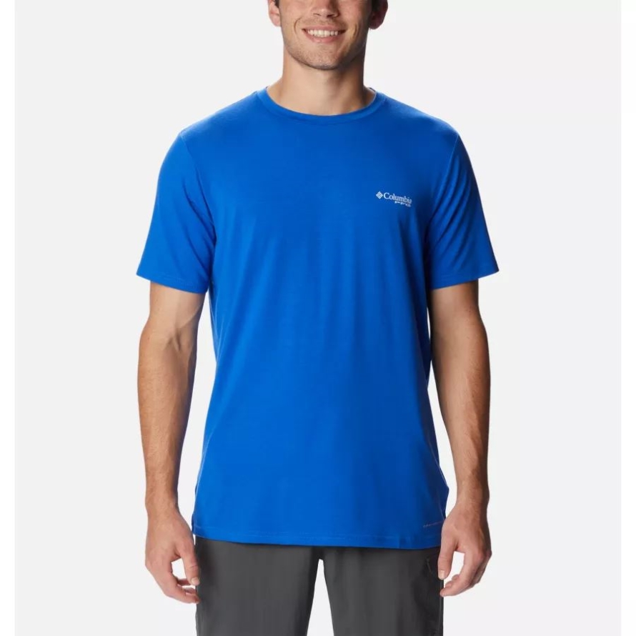 Blue Macaw/Blue Macaw Marlin Tropics Men's PFG Triangle Fill Tech T-Shirt Columbia