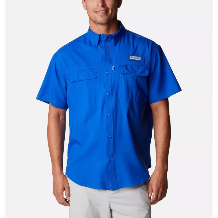Blue Macaw Columbia Men's PFG Skiff Guide Woven Short Sleeve Shirt