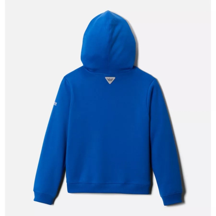 Blue Macaw/White - Marlin Boys' PFG University Hoodie Columbia