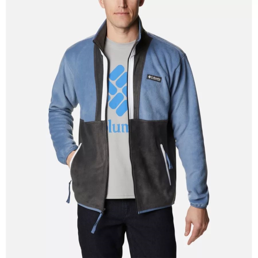 Bluestone/Shark/White Columbia Men's Back Bowl Fleece