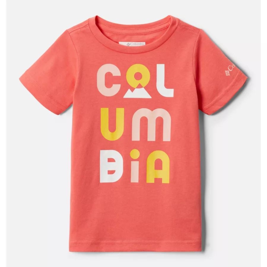Blush Pink/CSC Peaks Columbia Girls' Toddler Bessie Butte Short Sleeve Graphic T-Shirt