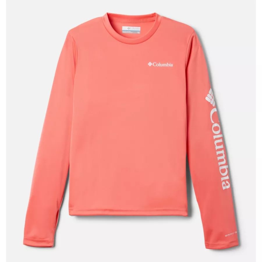 Blush Pink Columbia Kids' Fork Stream Long Sleeve Shirt