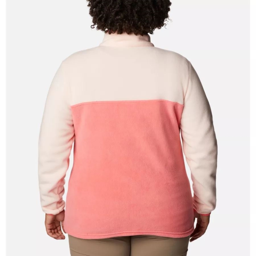 Blush Pink/Peach Blossom Columbia Women's Benton Springs 1/2 Snap Pullover Plus Size