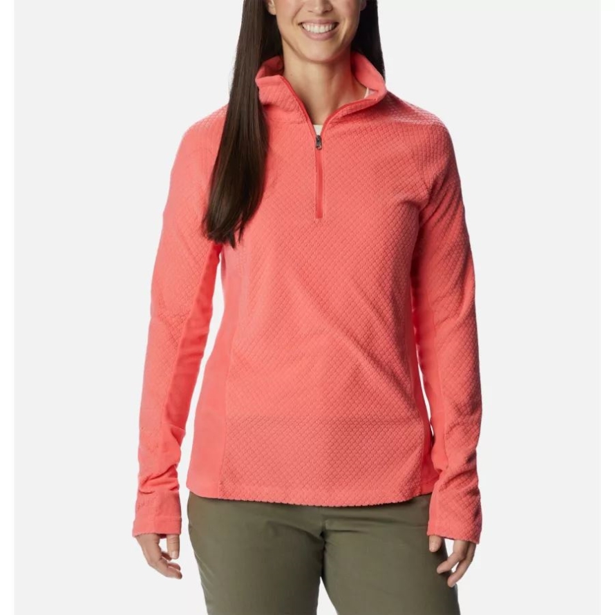 Blush Pink Quilt Pattern Women's Glacial IV 1/2 Zip Patterned Print Columbia