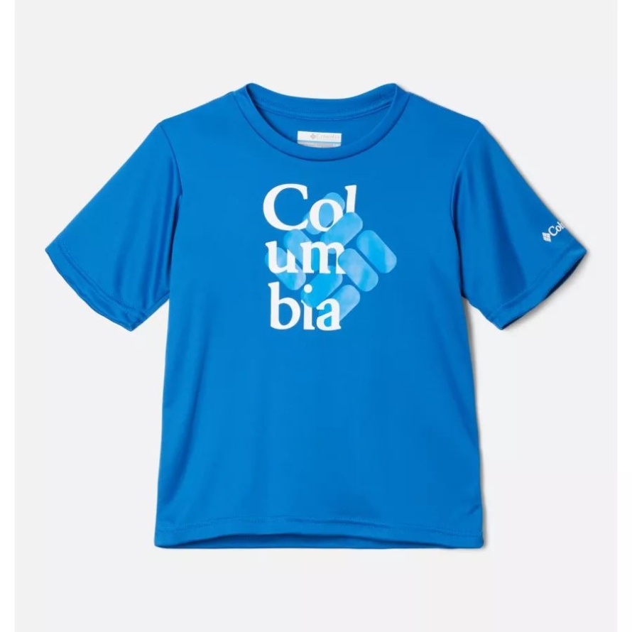 Boys' Edisun Trail Graphic T-Shirt Bright Indigo/Interlace Gem Columbia