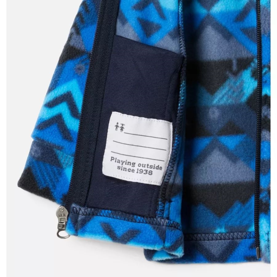 Boys' Infant Zing III Printed Fleece Jacket Columbia Collegiate Navy Checkpoint