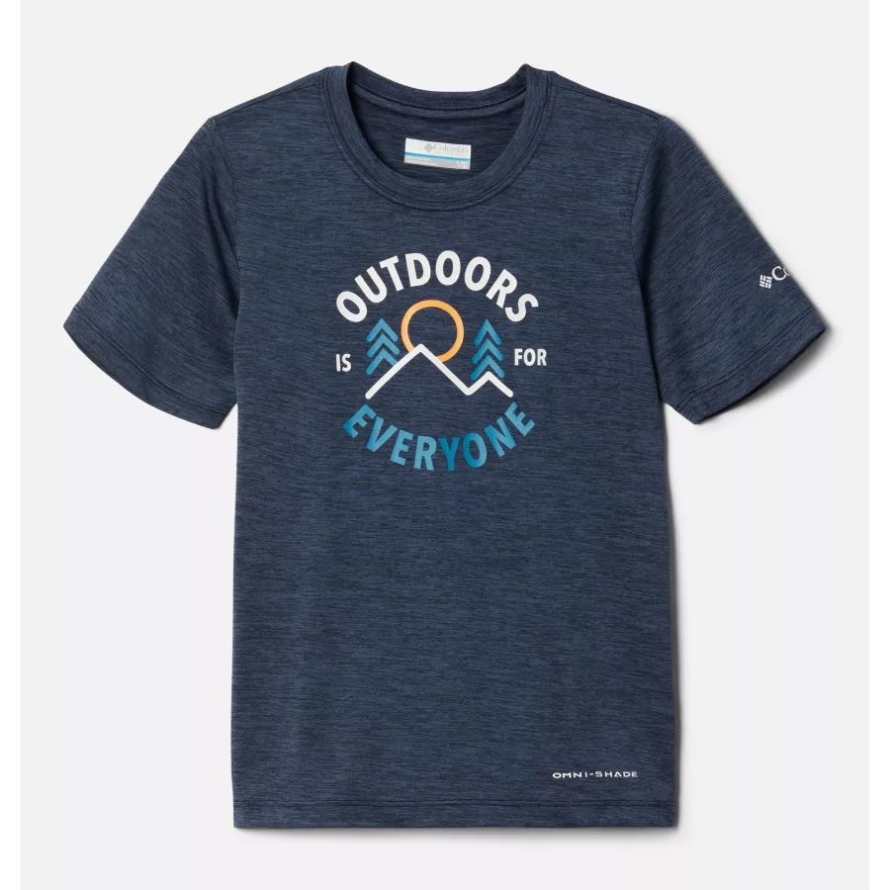 Boys' Mount Echo Short Sleeve Graphic Shirt Collegiate Navy Heather All Together Columbia