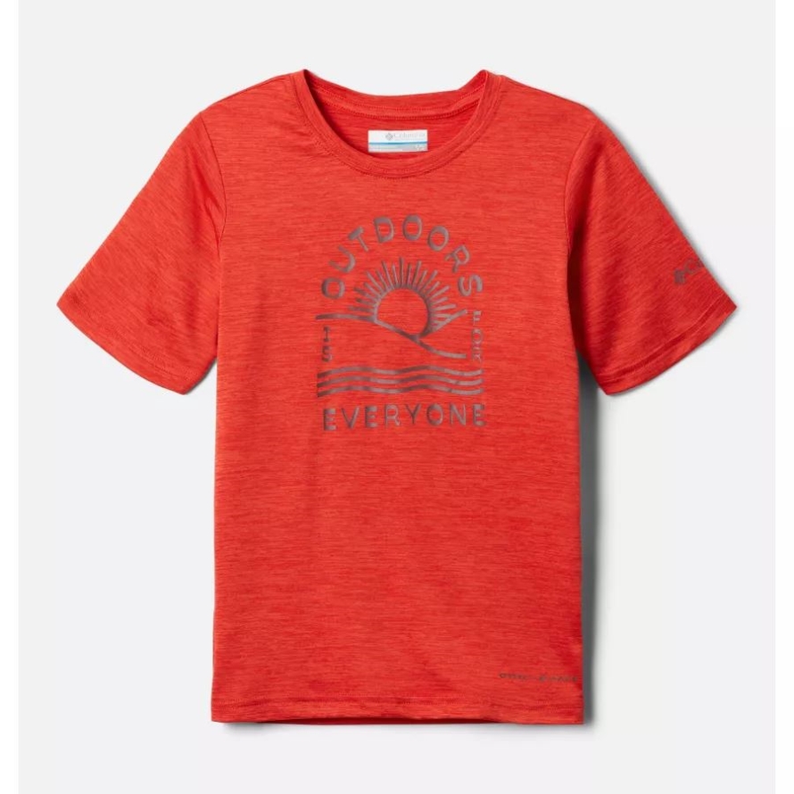 Boys' Mount Echo Short Sleeve Graphic Shirt Columbia Spicy Hthr/Outdoors Everyone Graphic