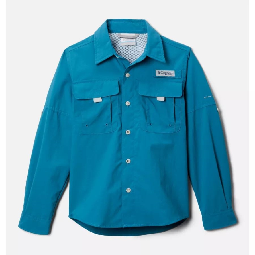 Boys' PFG Bahama Long Sleeve Shirt Columbia Deep Marine