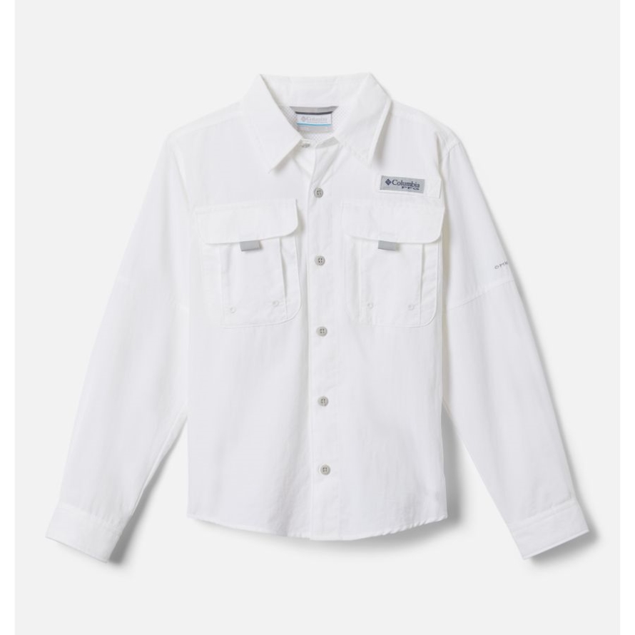 Boys' PFG Bahama Long Sleeve Shirt White Columbia