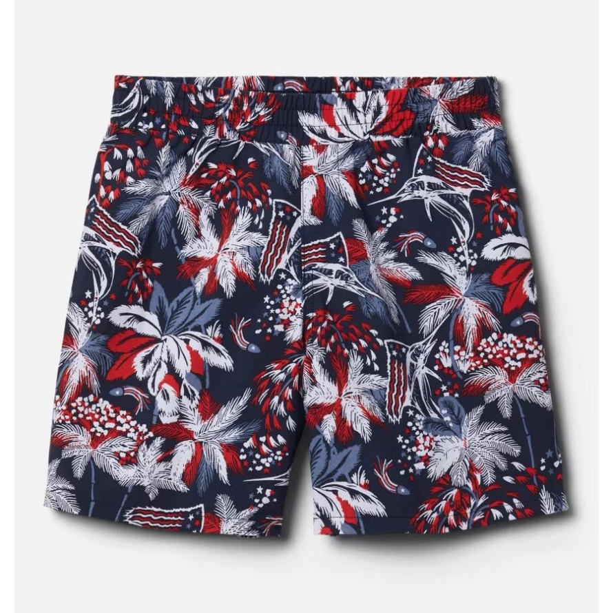Boys' PFG Super Backcast Shorts Collegiate Navy Firework Fishin' Columbia