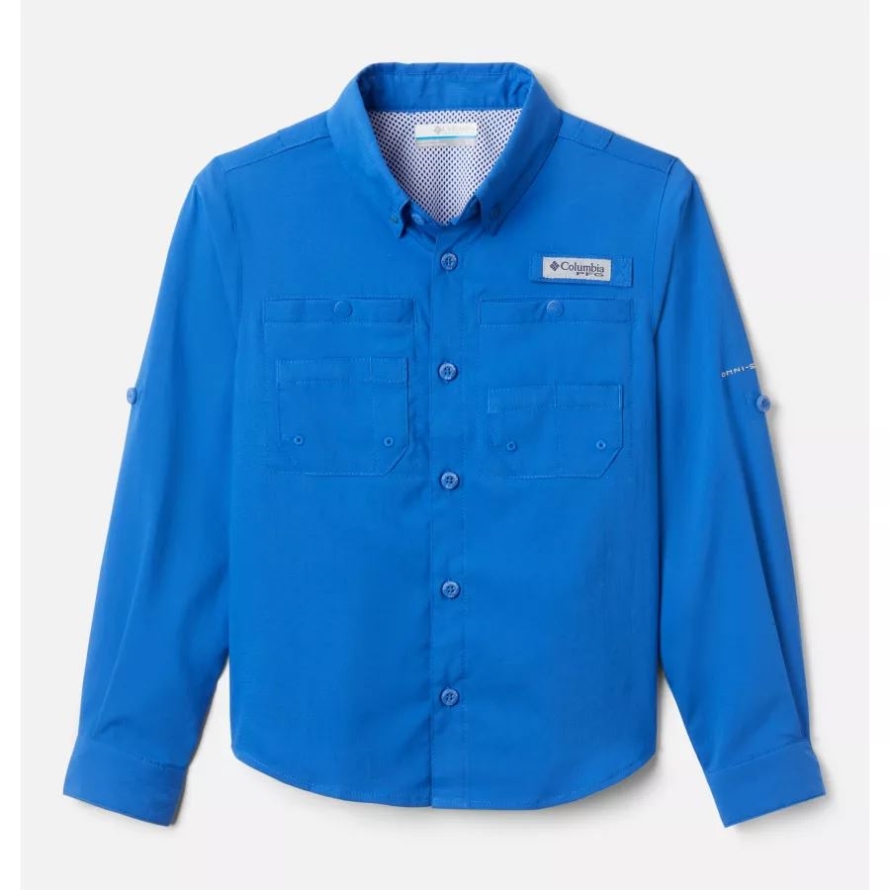 Boys' PFG Tamiami Long Sleeve Shirt Vivid Blue Columbia