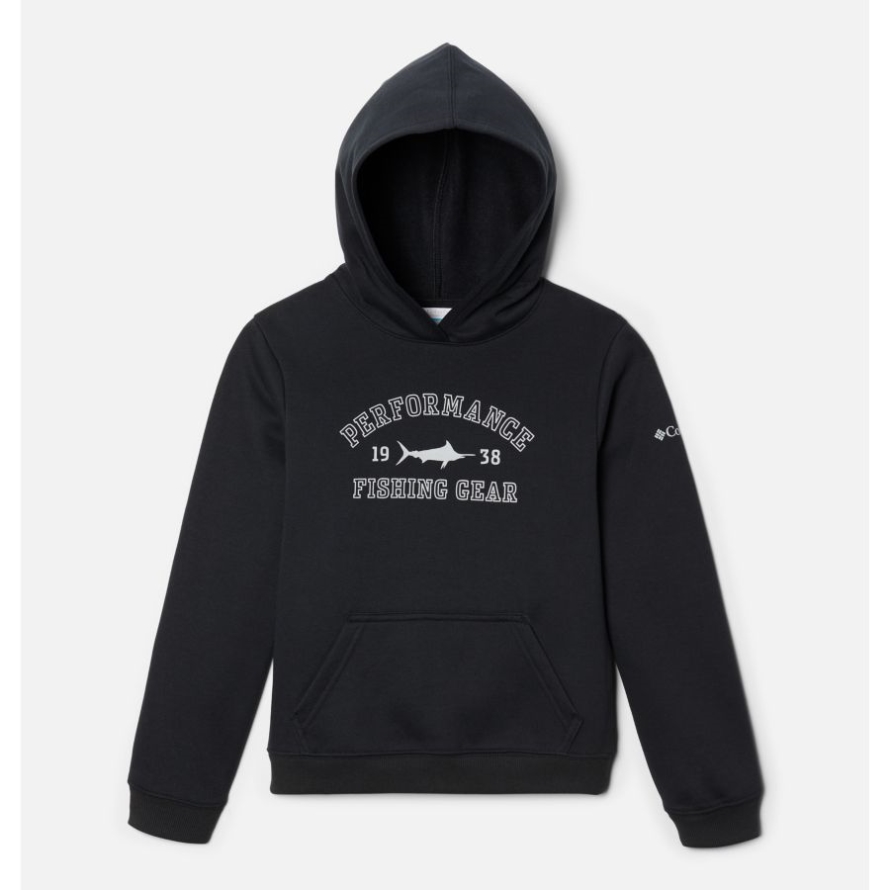 Boys' PFG University Hoodie Black/Cool Grey - Marlin Columbia