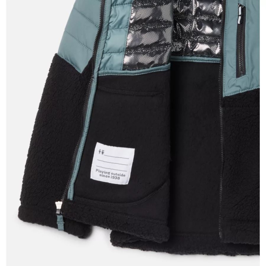 Boys' Powder Lite Novelty Hooded Jacket Columbia Metal/Black