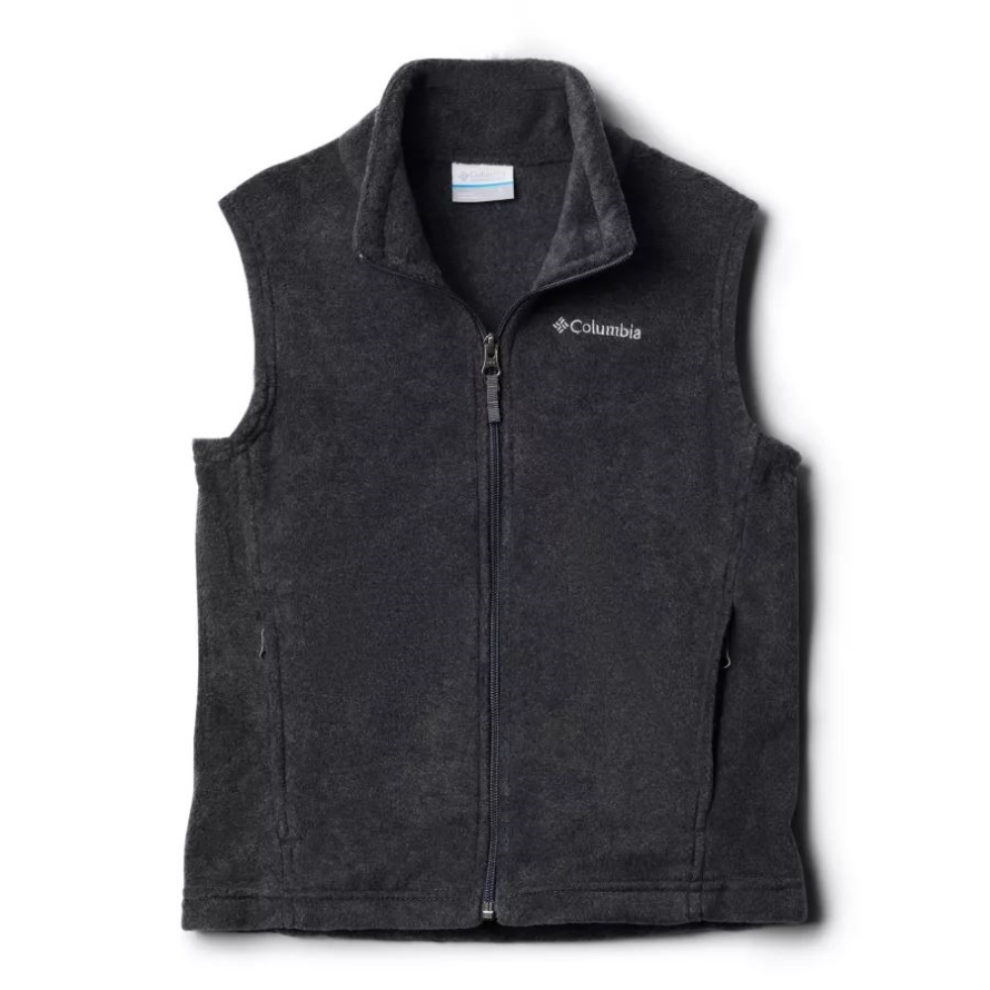 Boys' Steens Mountain Fleece Vest Charcoal Heather Columbia