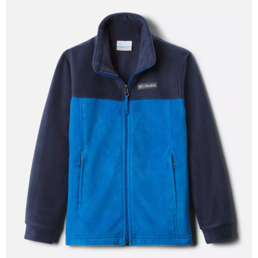 Boys' Steens Mountain II Fleece Jacket Bright Indigo/Collegiate Navy Columbia Brand