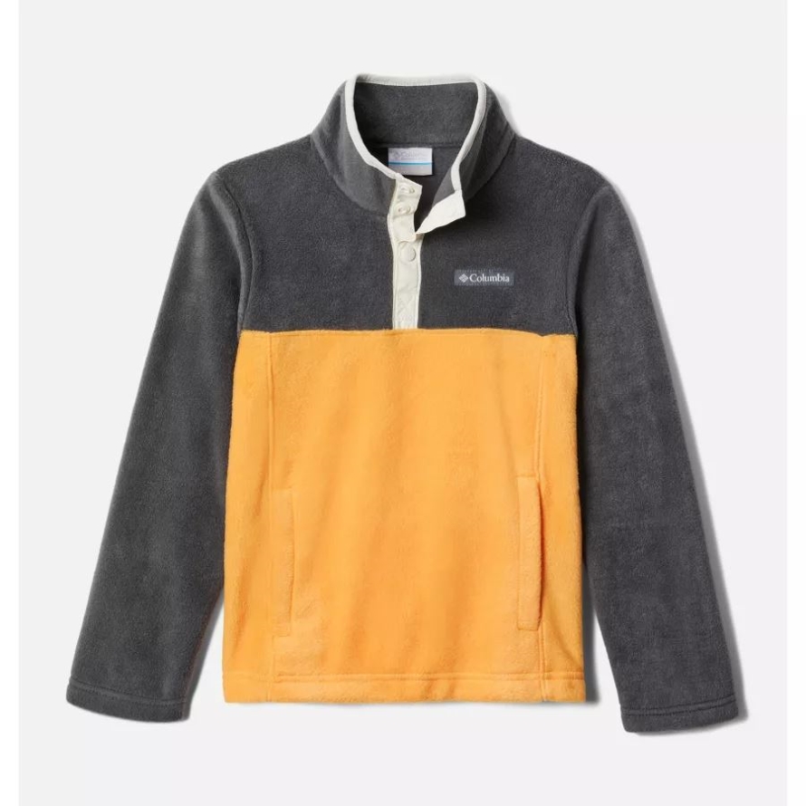 Boys' Steens Mountain1/4 Snap Fleece Pull-Over Mango/Shark Columbia
