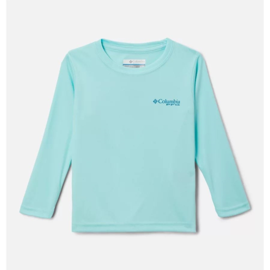 Boys' Toddler PFG Terminal Tackle University Long Sleeve Shirt Columbia Gulf Stream/Deep Marine - Marlin