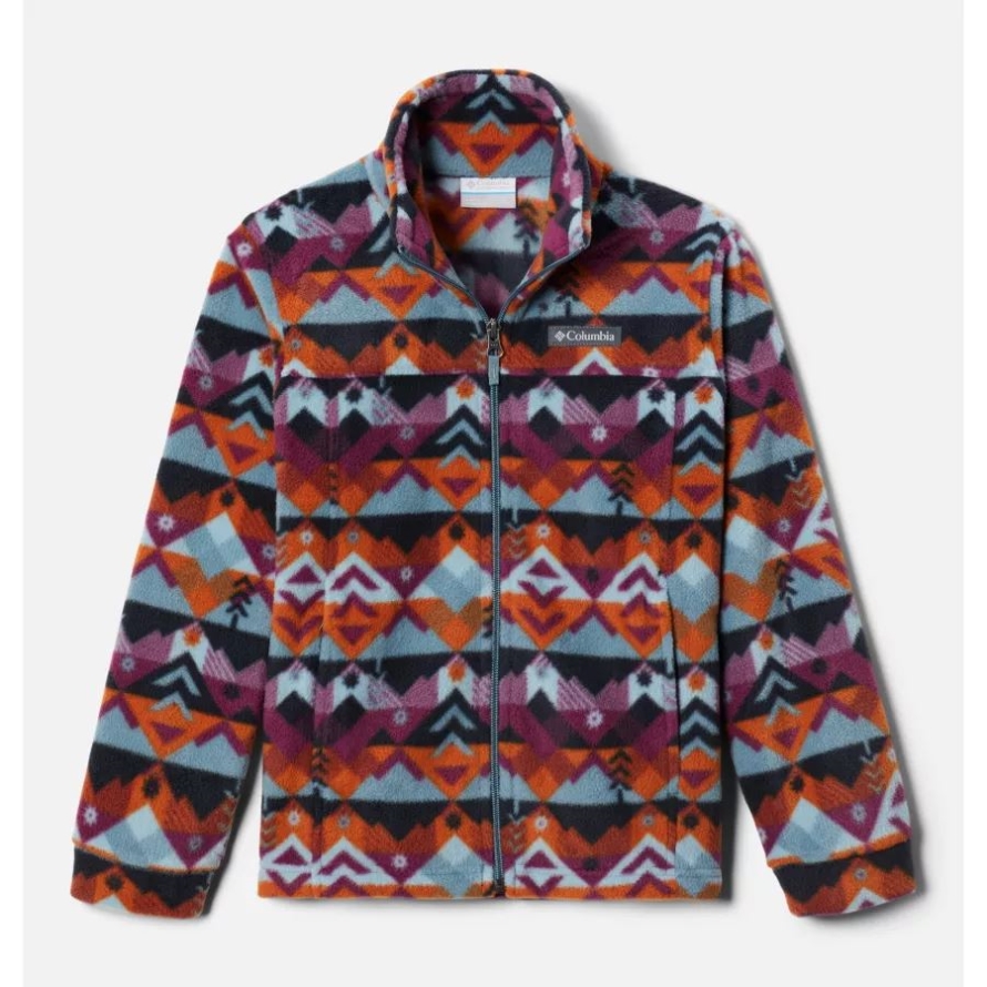 Boys' Zing III Printed Fleece Jacket Metal Checkpoint Columbia