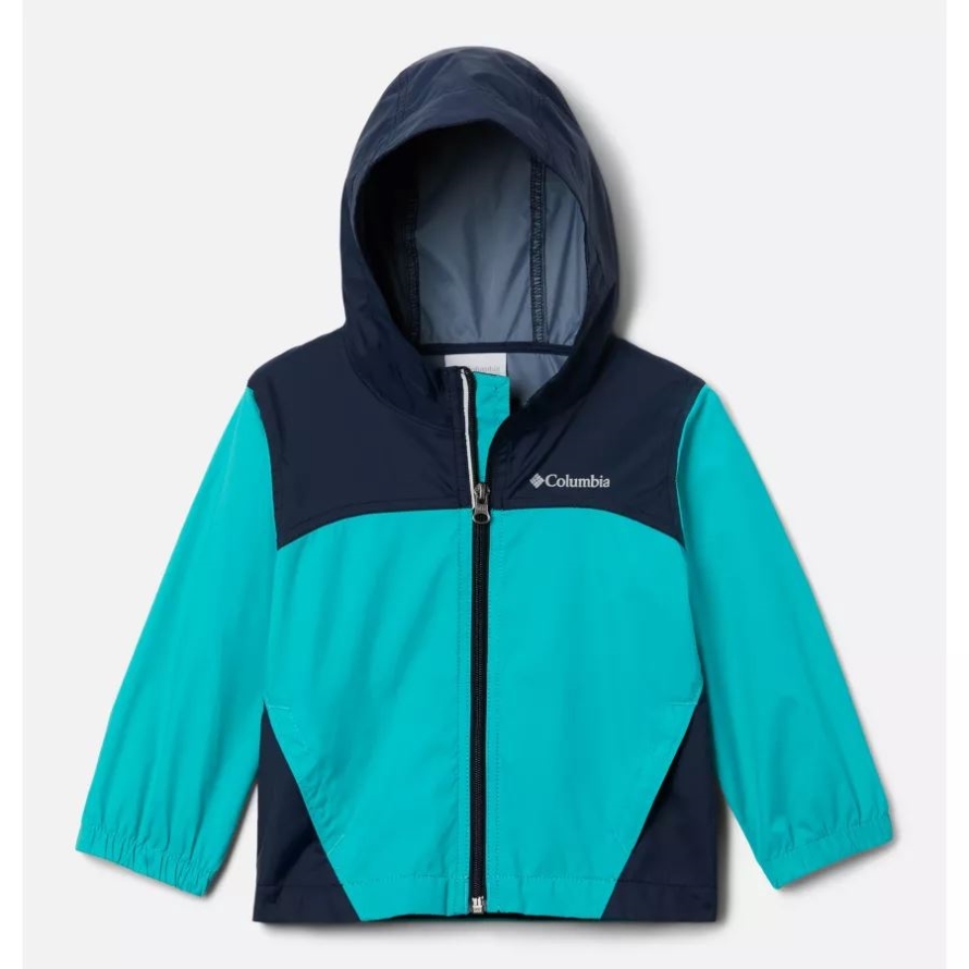 Bright Aqua/Collegiate Navy Columbia Boys' Toddler Glennaker Rain Jacket