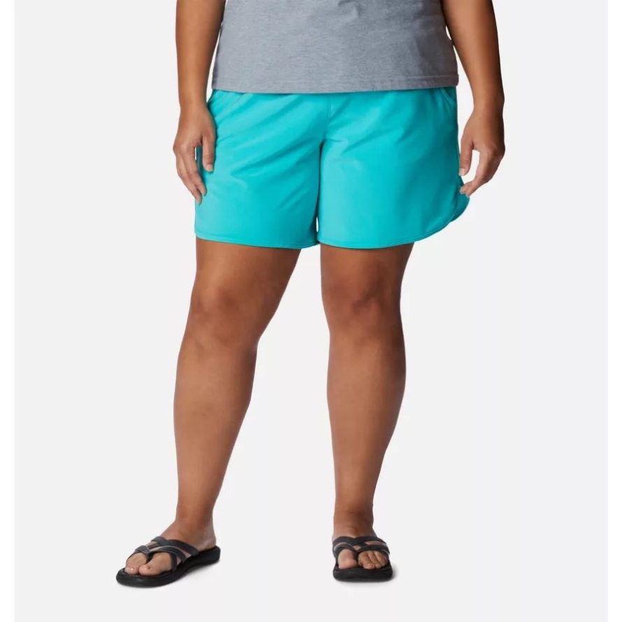 Bright Aqua Columbia Women's Bogata Bay Stretch Shorts Plus Size