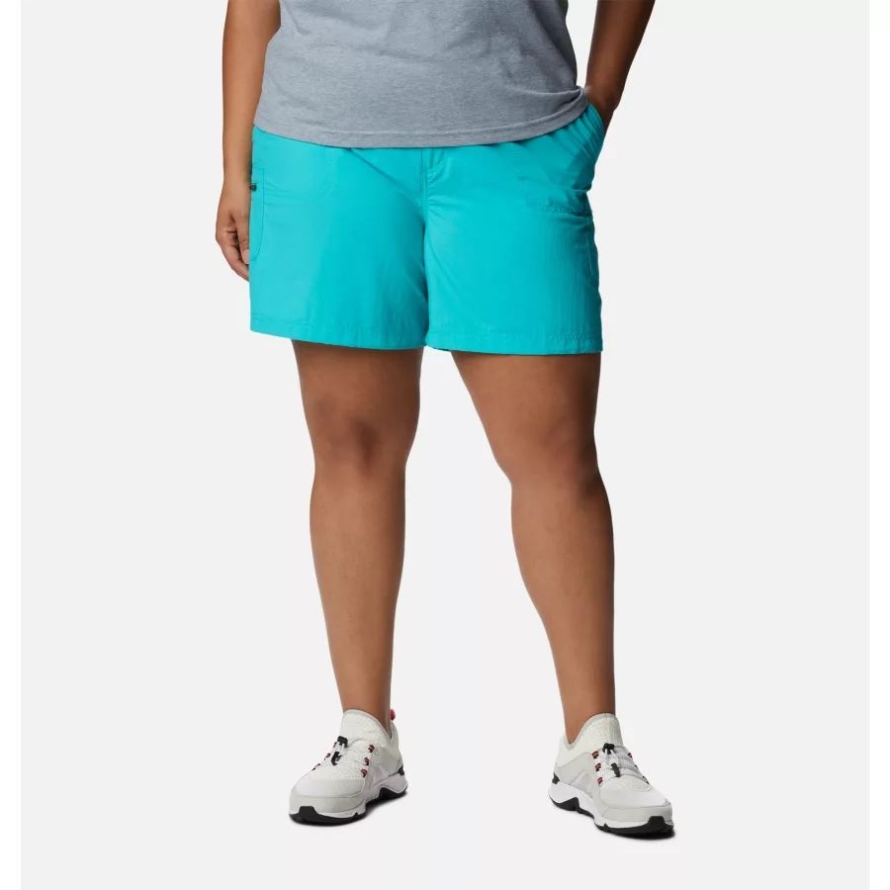 Bright Aqua Columbia Women's Sandy River Cargo Shorts Plus Size