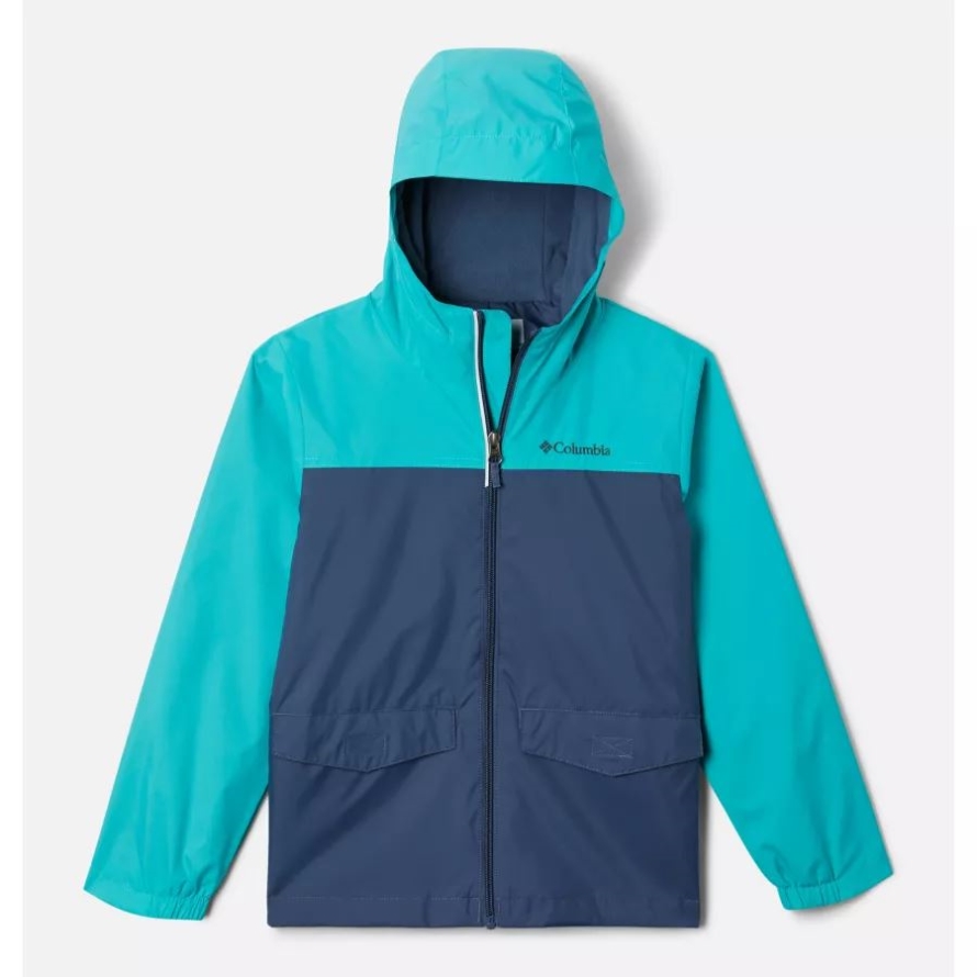 Bright Aqua/Dark Mountain Columbia Boys' Rain-Zilla Jacket