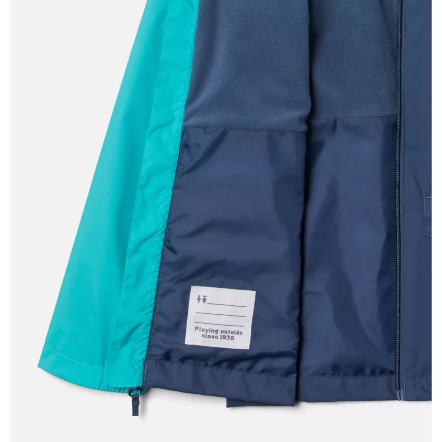 Bright Aqua/Dark Mountain Columbia Boys' Rain-Zilla Jacket