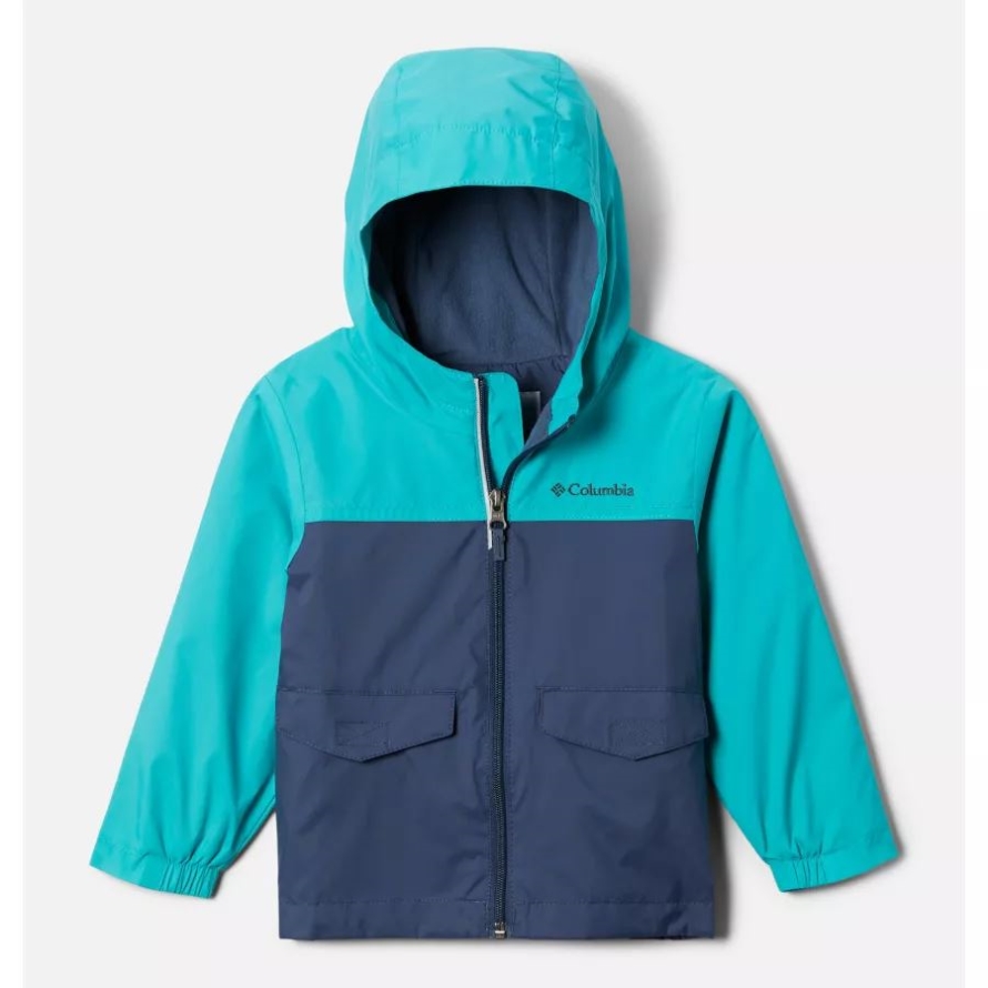 Bright Aqua/Dark Mountain Columbia Boys' Toddler Rain-Zilla Jacket