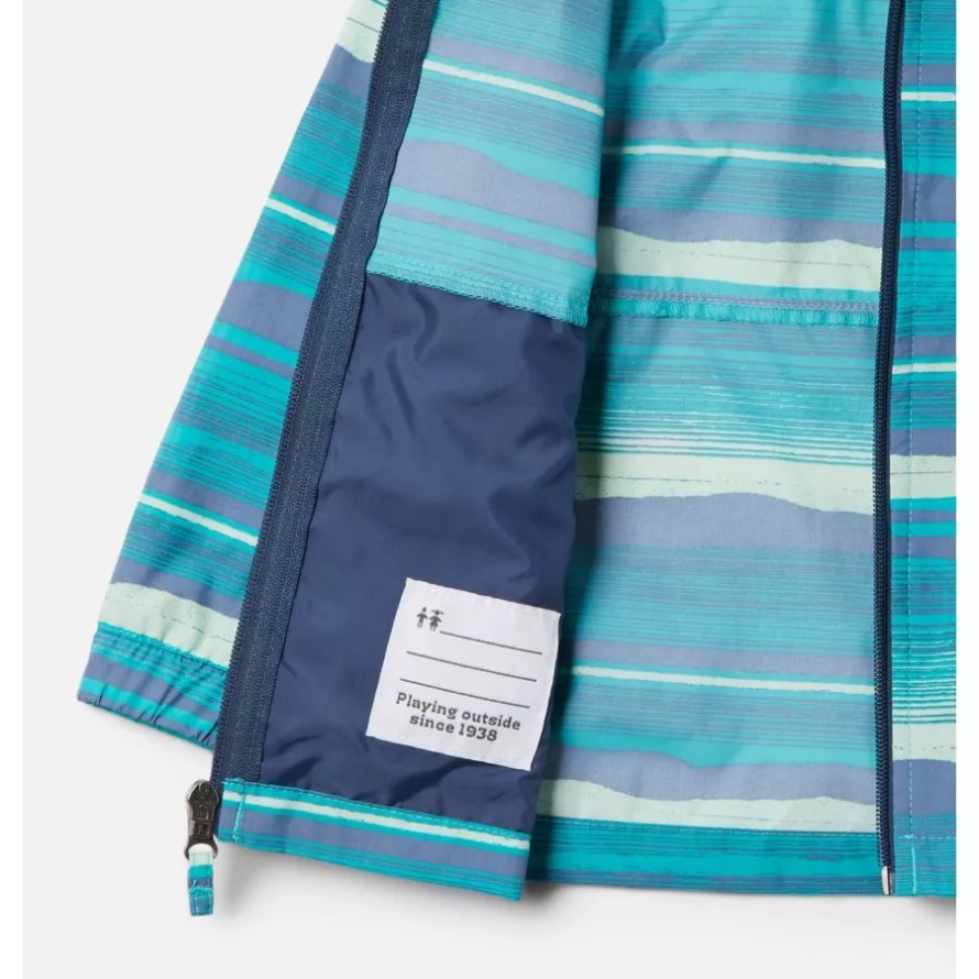 Bright Aqua Horizons Stripe Toddler Glennaker Springs Jacket Columbia