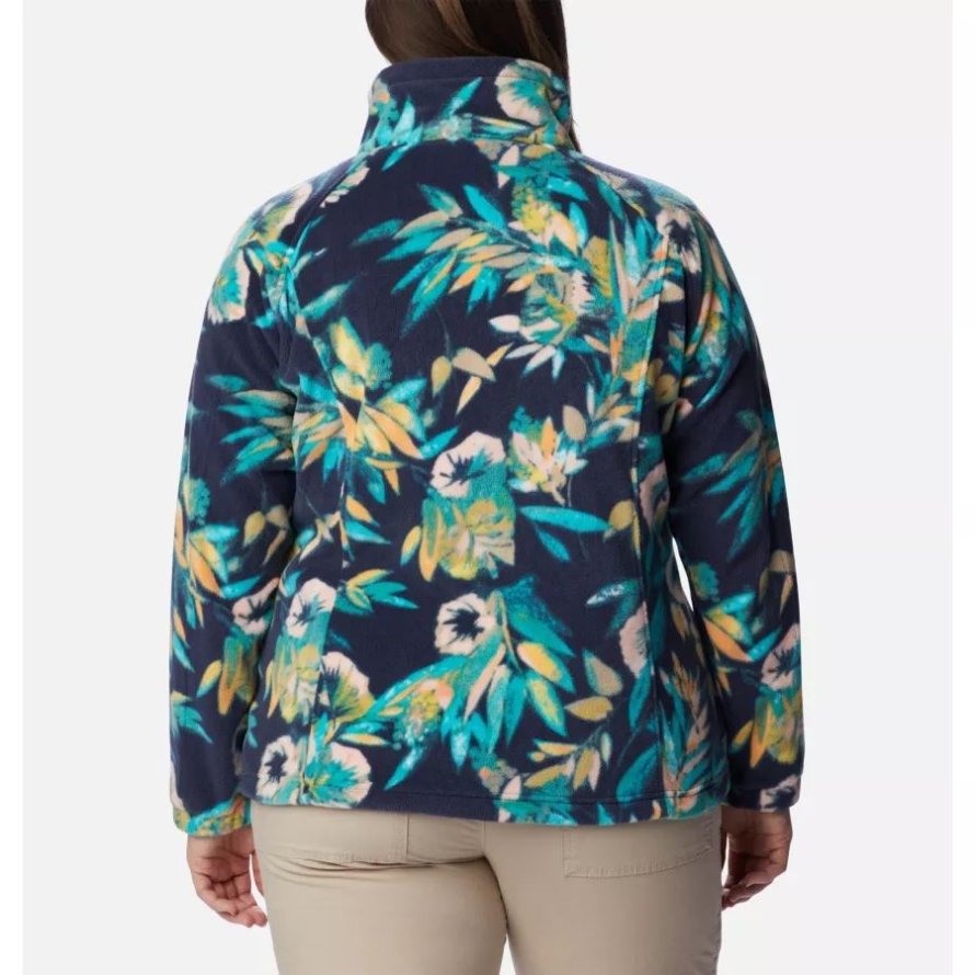 Bright Aqua/Wisterian Women's Benton Springs Printed Full Zip Fleece Jacket Plus Size Columbia