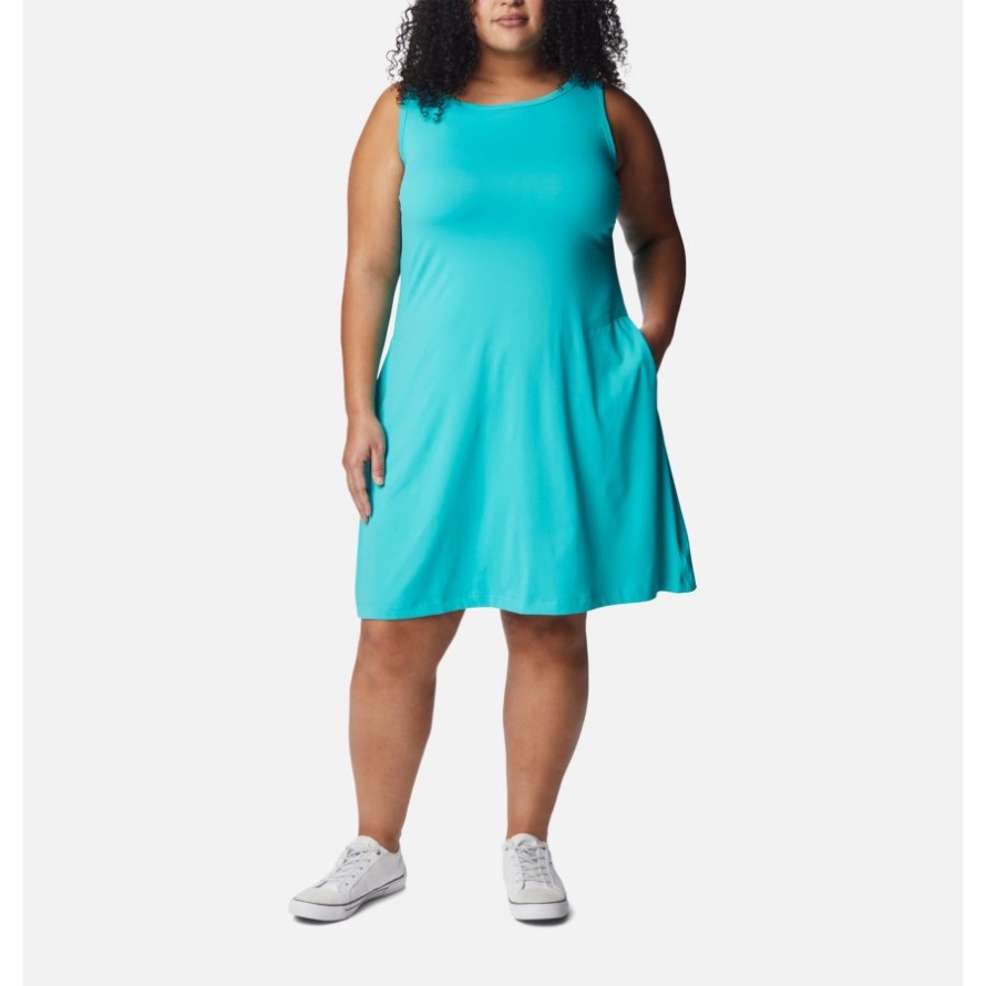 Bright Aqua Women's Chill River Printed Dress Plus Size Columbia